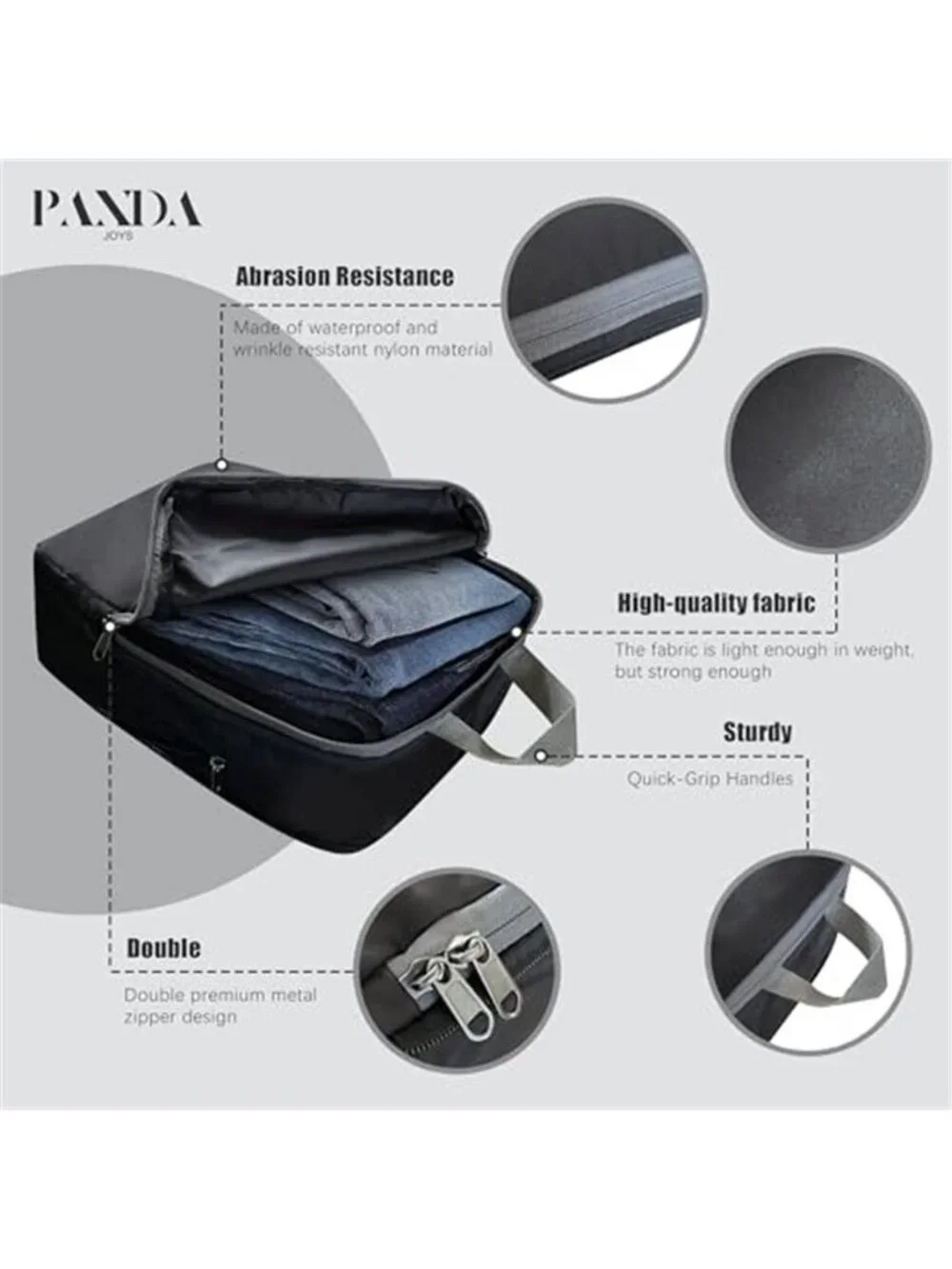 Compression Packing Cubes Travel Luggage Organizer Bags Space Saver 4 Piece